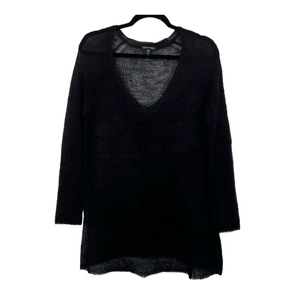 Eileen Fisher Womens Size XS Black Mohair Wool Lightweight Sweater - Picture 1 of 4